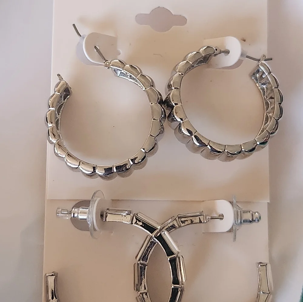 On 34th Silver Earrings NWT 2 PAIR - Picture 2 of 8